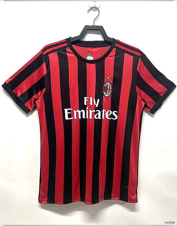AC Milan Streetwear Retro soccer jersey Red Black Striped with Practical Shape