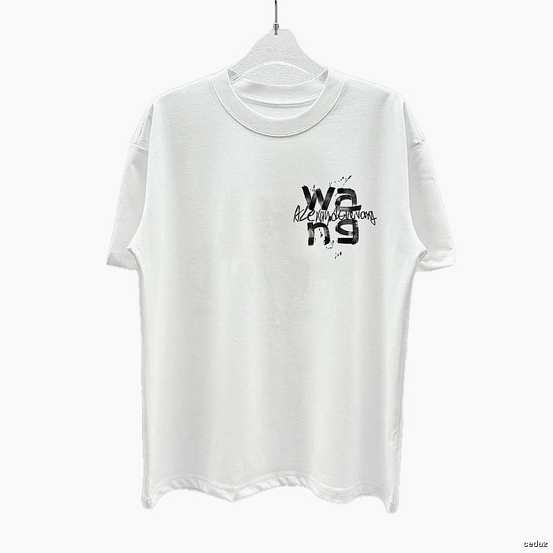 Alexander Wang Ink Wash Print Street Style White T-Shirt