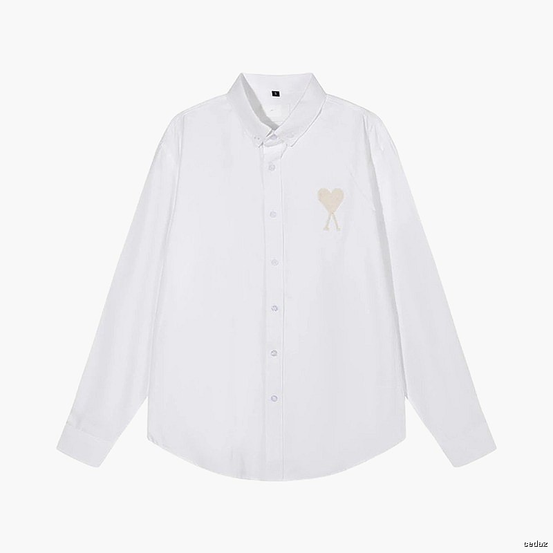 AMI Heart Embroidery White Shirt