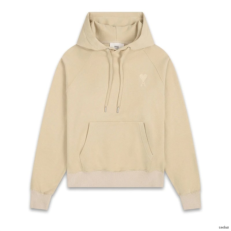 AMI Love Minimalist Style Beige Hoodie