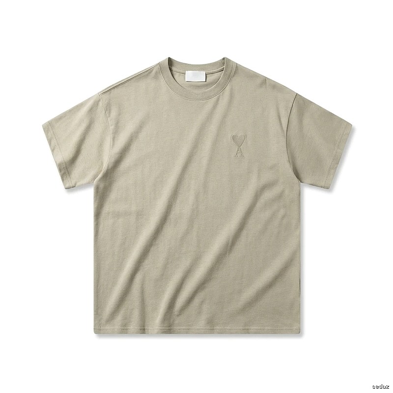 AMI minimalist style khaki T-shirt