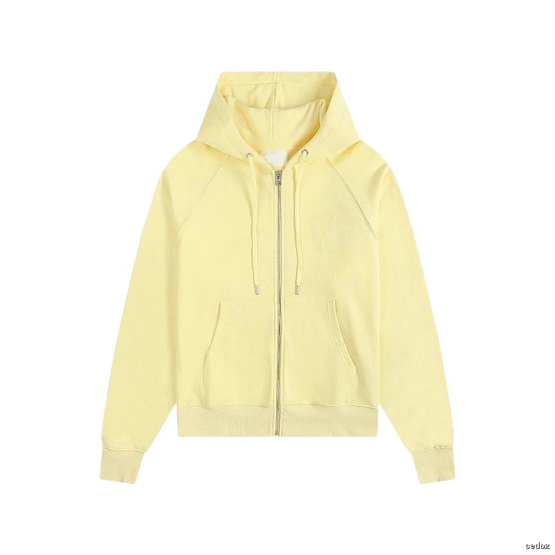 AMI minimalist style light yellow hoodie