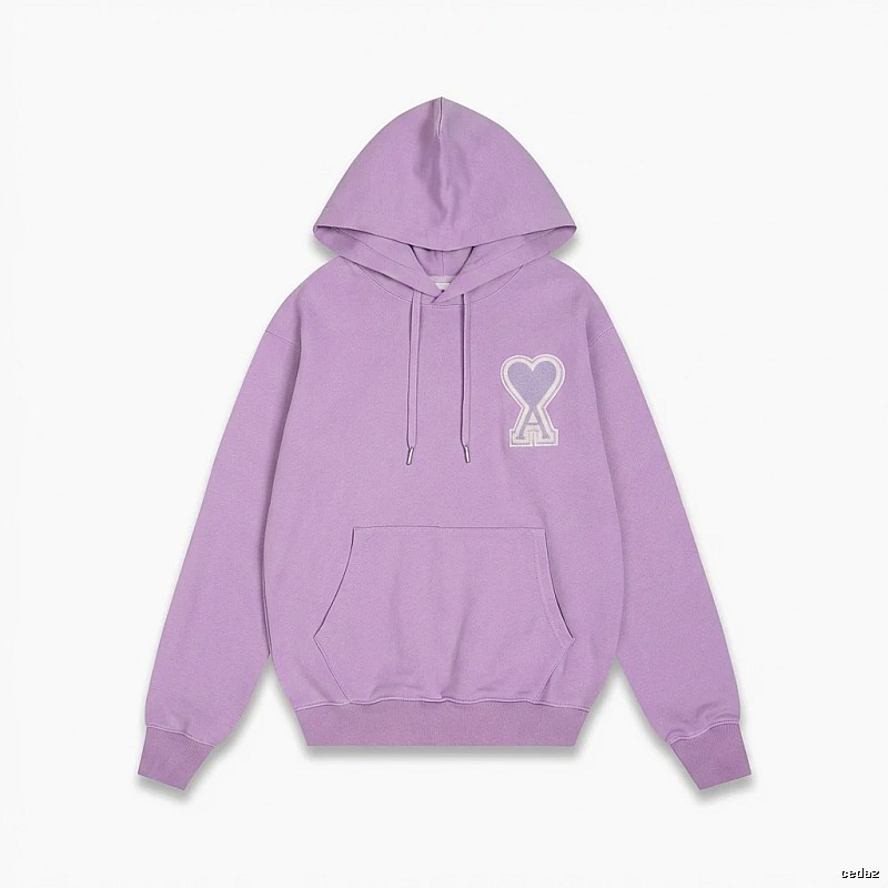 AMI series trendy brand light purple hoodie