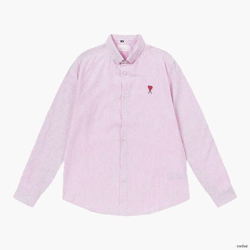 AMI Stripe Minimalist Style Pink Shirt