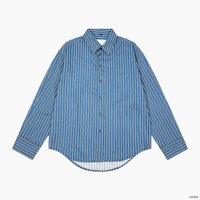 AMI striped retro-style blue shirt