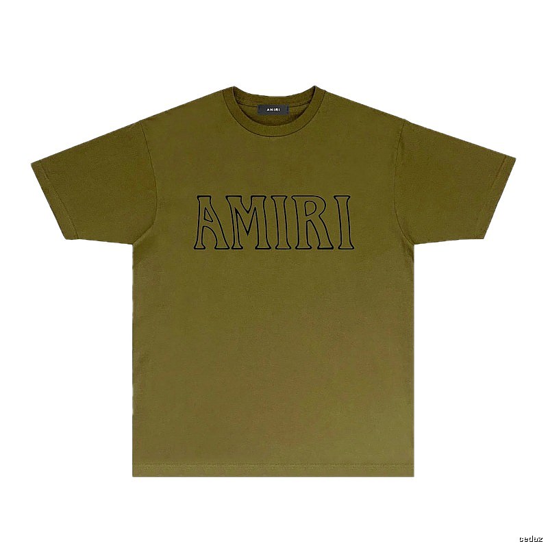 AMIRI Basic Style Minimalist Olive Green T-shirt