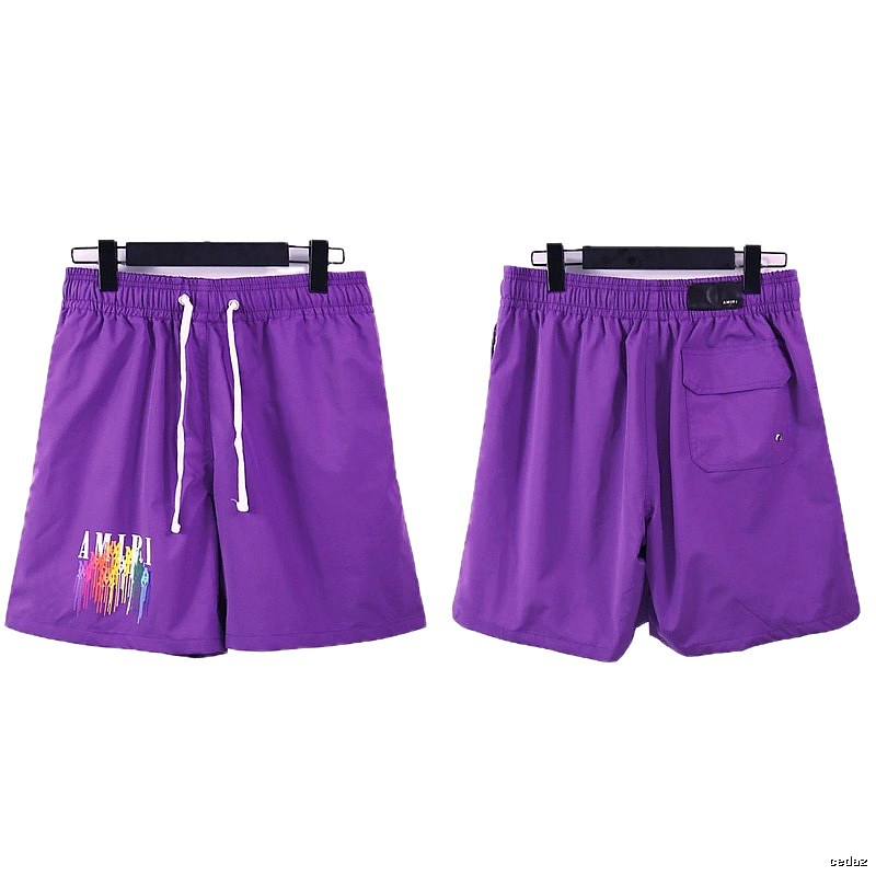 AMIRI Iridescent Print Street Style Purple Shorts