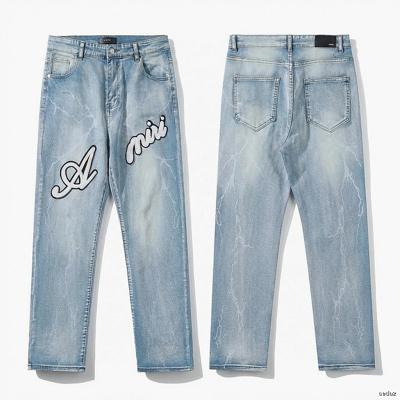 AMIRI Lightning Style Light Blue Jeans