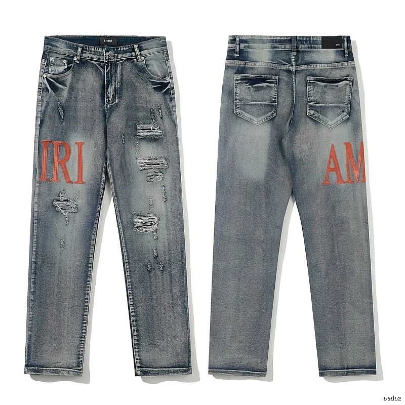 AMIRI Ripped Denim Blue Jeans