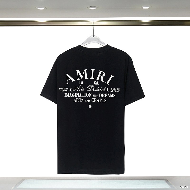 Amiri Travel Graphic T-shirt White Blue Amiri with Soft Visual Tone