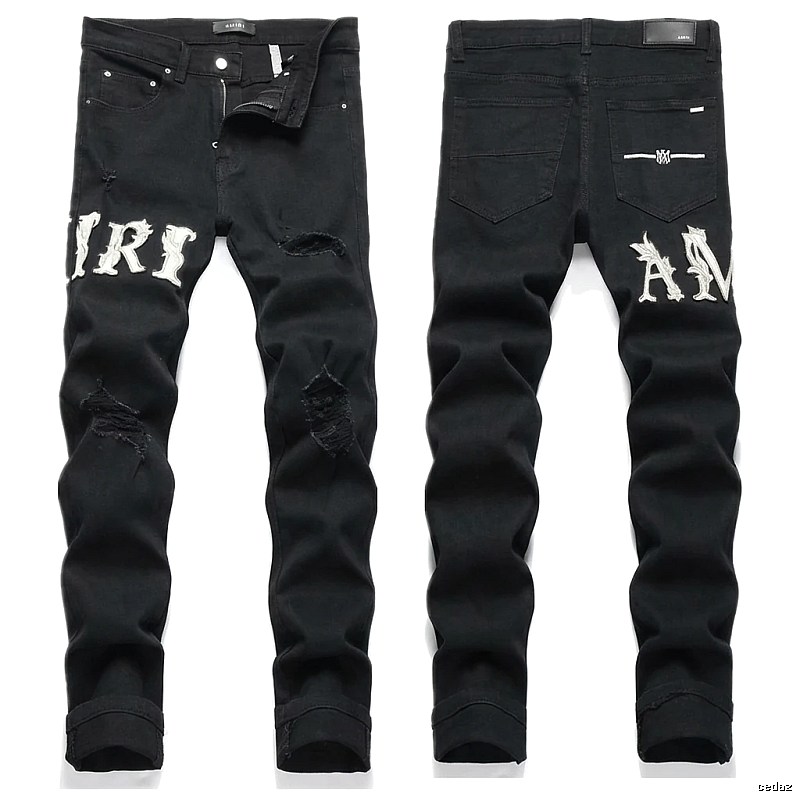 AMIRI Trendy Black Jeans with Holes