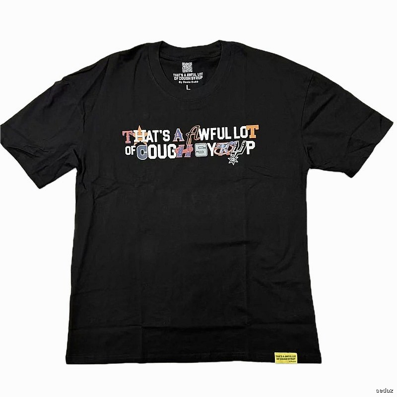 Awful Lot Color-block Printed Street Style Black T-shirt