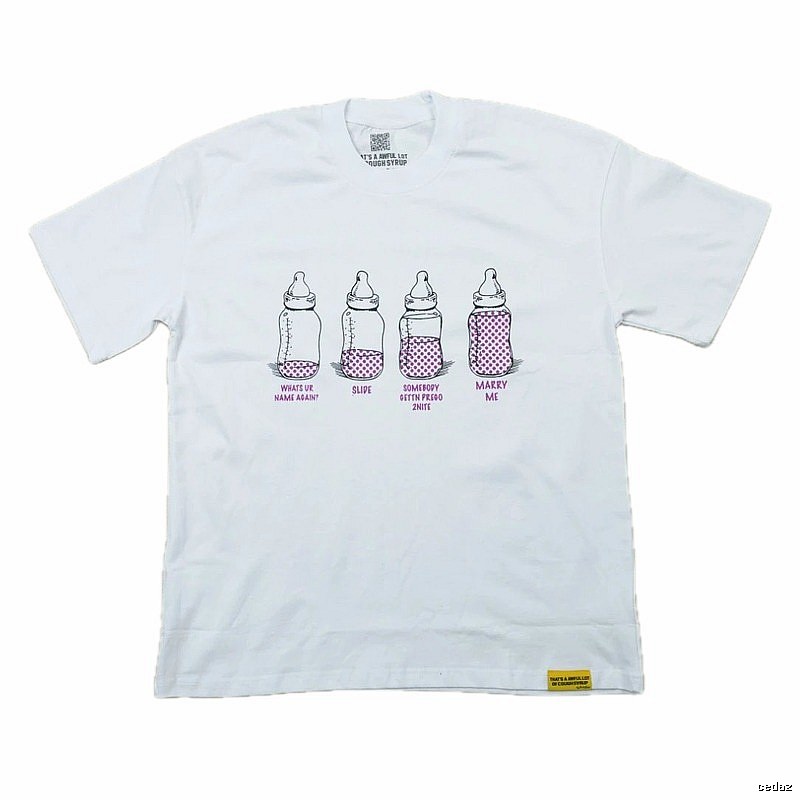 AwfulLot Bottle Print Street Style White T-Shirt