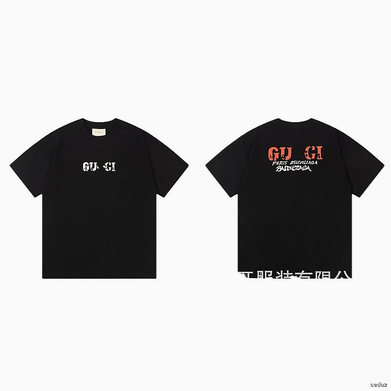 Balenciaga Co-branded Street Style Printed Black T-Shirt