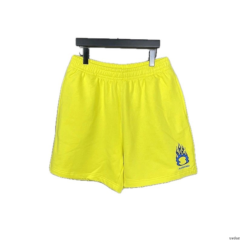 Balenciaga Flame Style Yellow Shorts