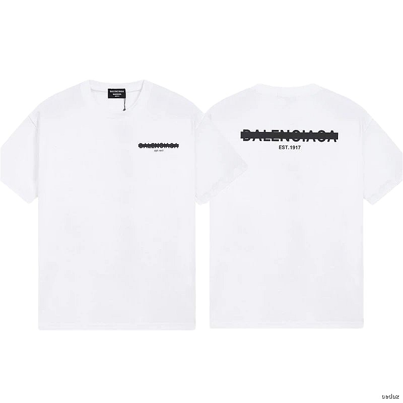 Balenciaga Letter Print Streetwear Style White T-Shirt