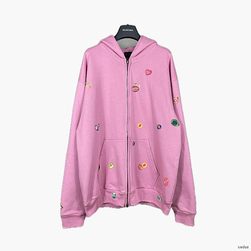 Balenciaga printed pink hoodie