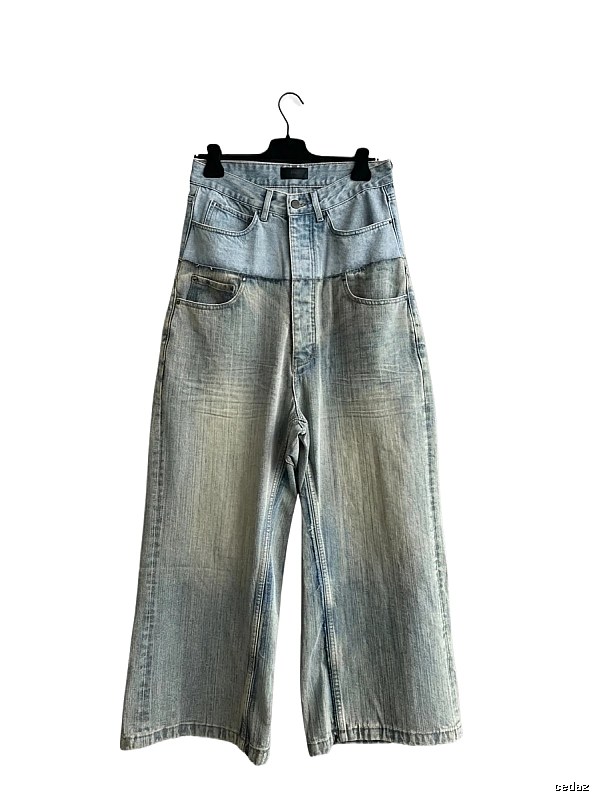 Balenciaga retro-style denim wide-leg pants