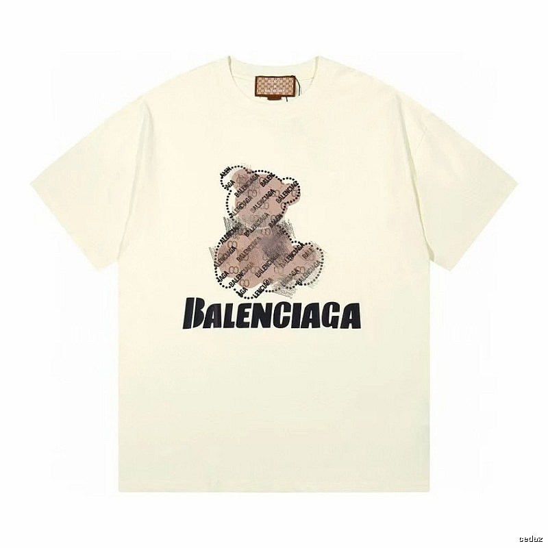Balenciaga Trendy Off-white T-shirt with Bear Print