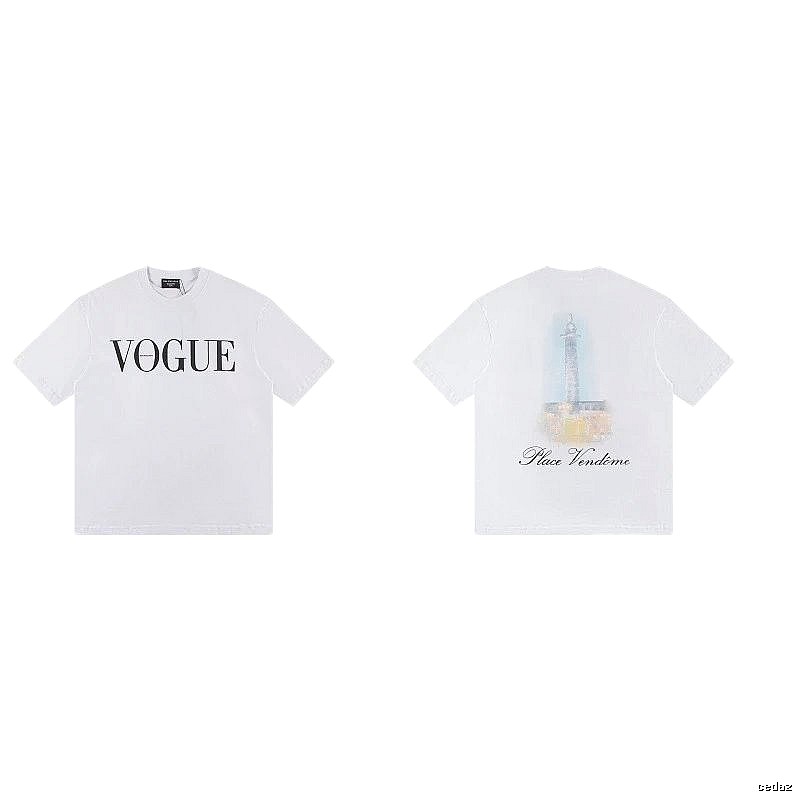 Balenciaga VOGUE Printed Trendy White T-Shirt