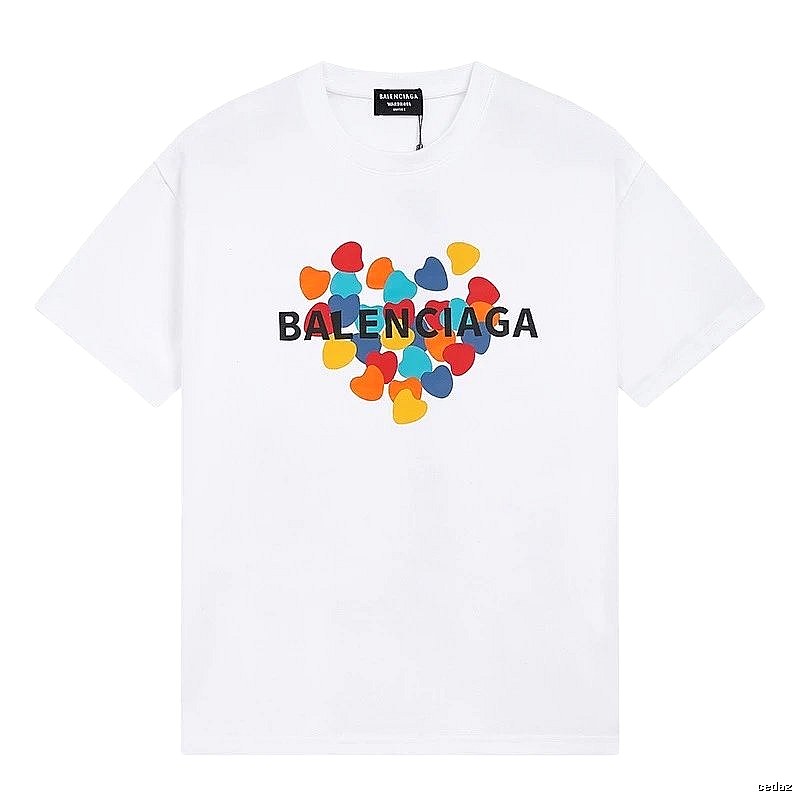 Balenciaga White T-shirt with Heart Print