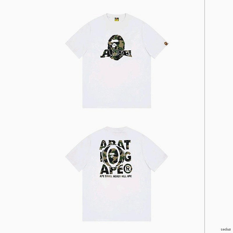 Bape Ape Head Camouflage Style White T-shirt