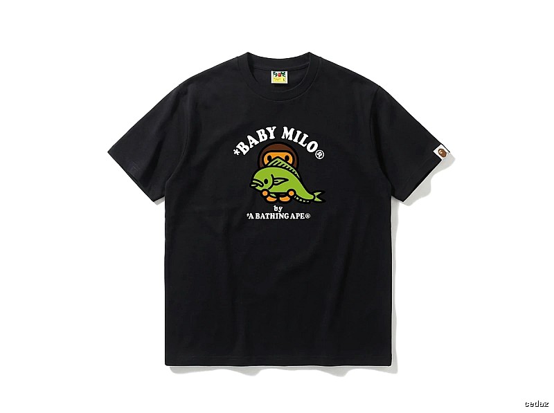 Bape BABY MILO Cartoon Style Black T-shirt