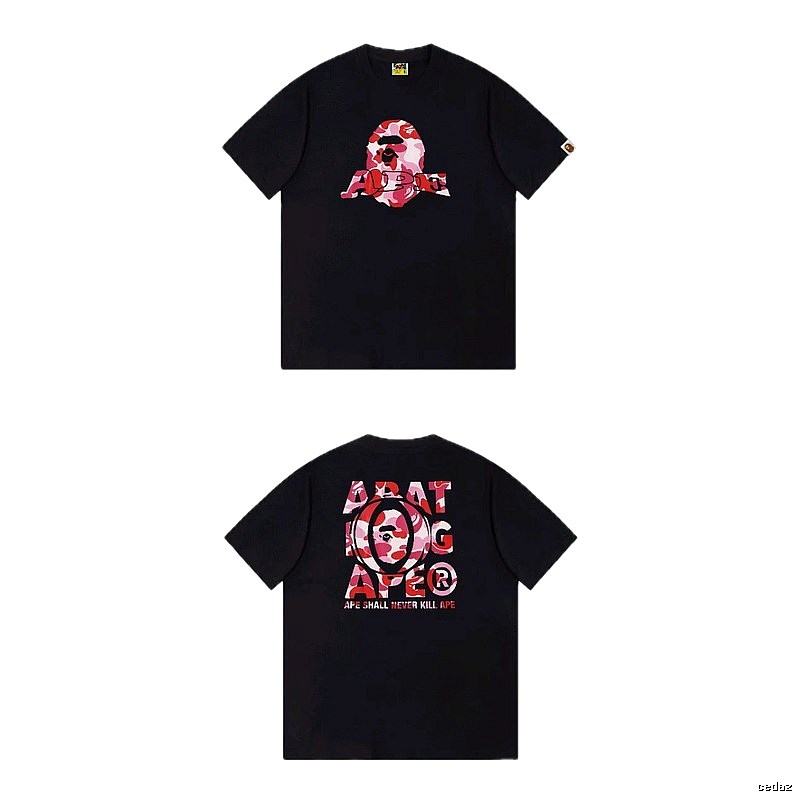 Bape camouflage-style black T-shirt