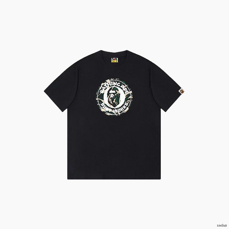 Bape camouflage style black T-shirt