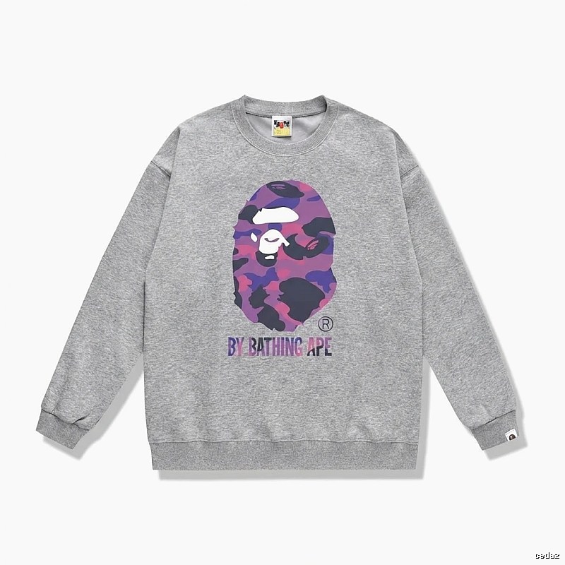 Bape camouflage-style grey sweatshirt