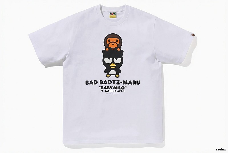 Bape cartoon - printed white T - shirt