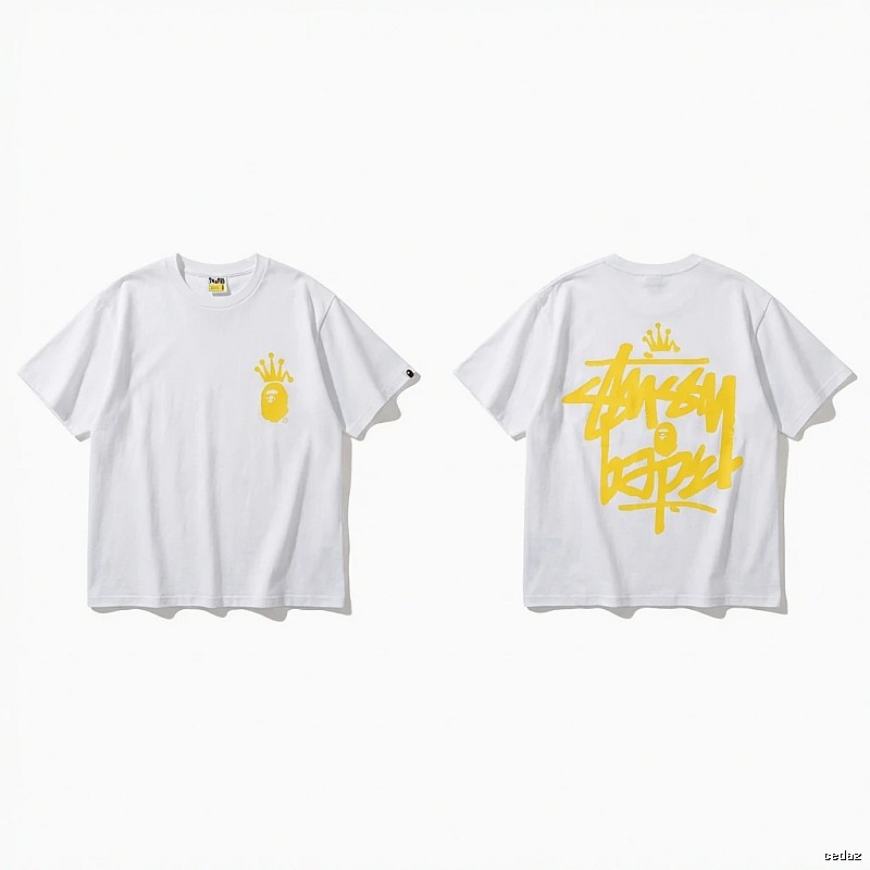 Bape Crown Series Graffiti Style White T-shirt