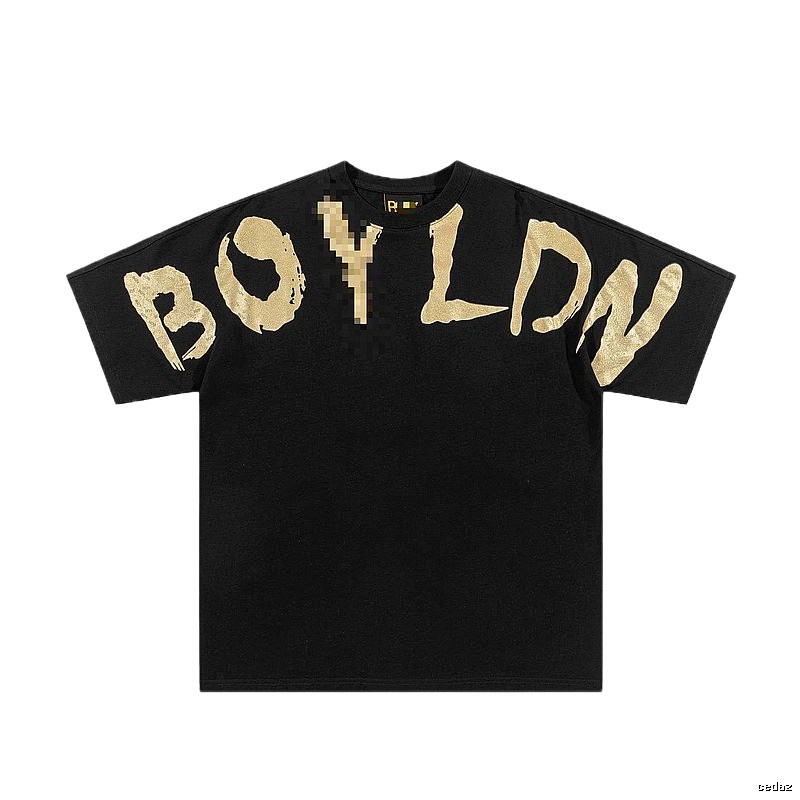 BOY Gold Foil Printed Street Style Black T-Shirt