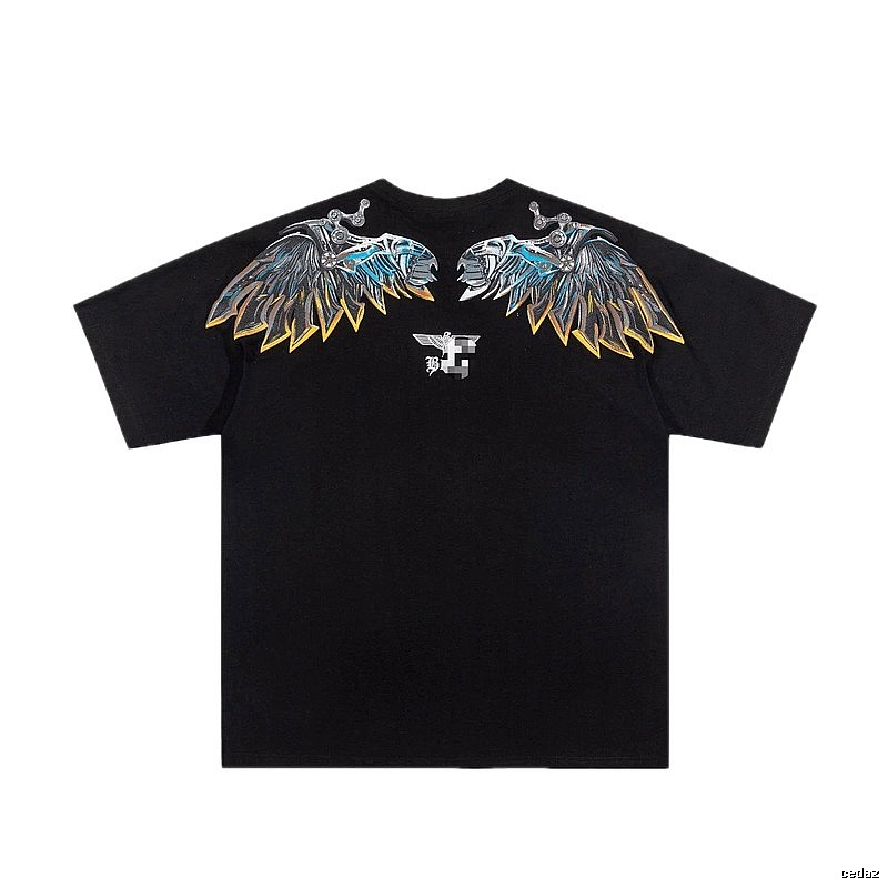 BOY Mechanical Wing Street Style Black Short Sleeve T-Shirt