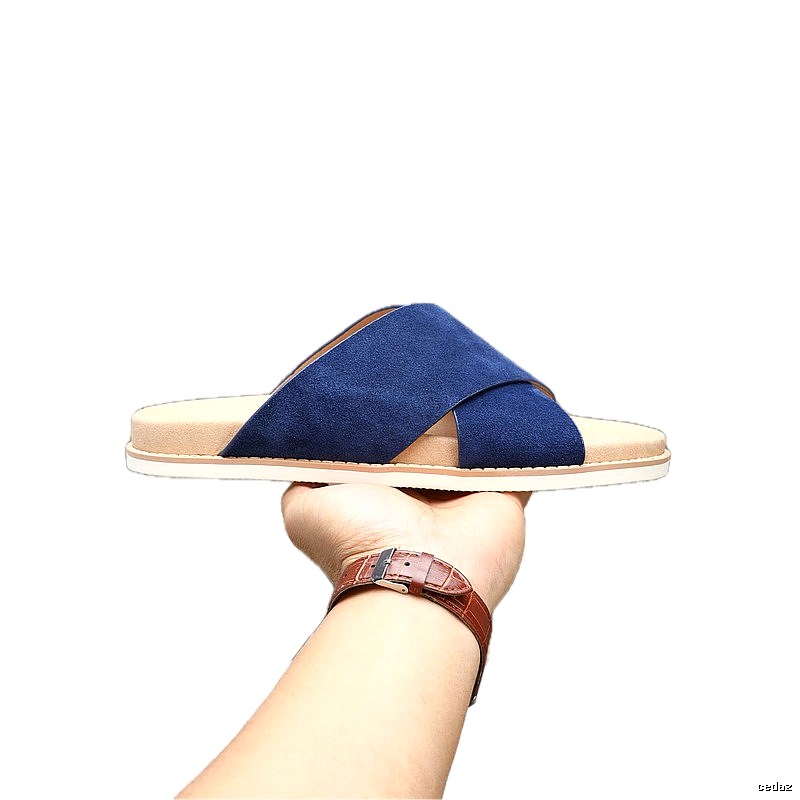 Brunello Cucinelli Casual Blue Cross-strap Slide Sandals