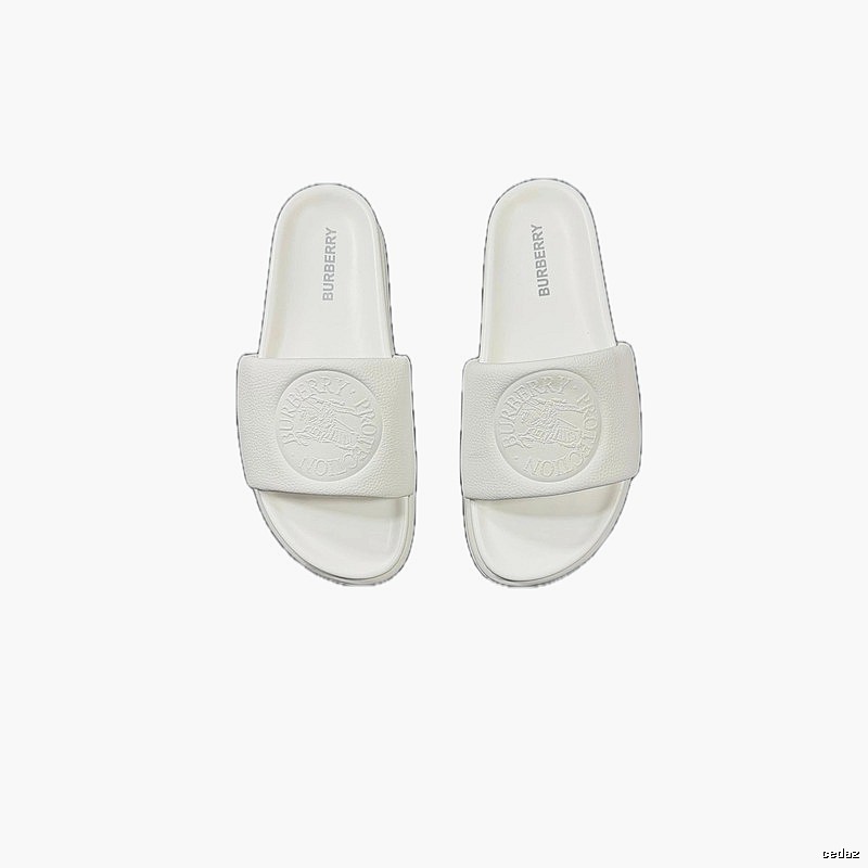 Burberry Embossed Warhorse Minimalist Style White Slides
