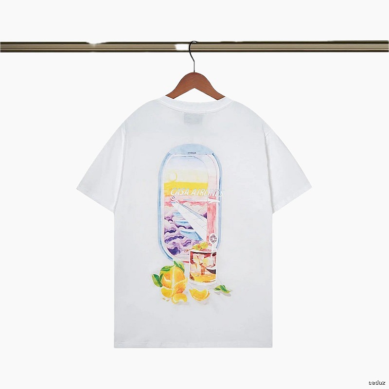 Casablanca Aviation Series Trendy Brand White T-shirt