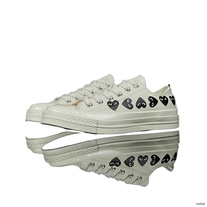 CDG Love Minimalist Style White Shoes
