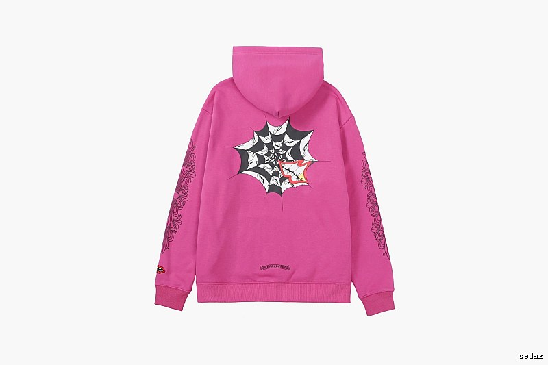 Chrome Hearts 2088-87 Rose Red Cross Graphic Hoodie Layered Outfit