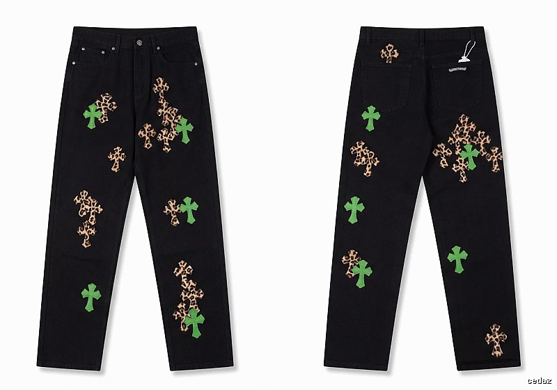 Chrome Hearts black trendy cross jeans