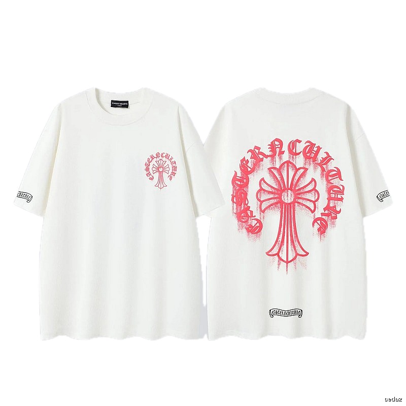 Chrome Hearts Cross Print Street Style Off-white T-Shirt