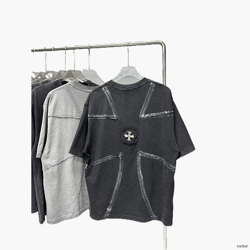 Chrome Hearts Cross Vintage Distressed Black Short-sleeve T-shirt