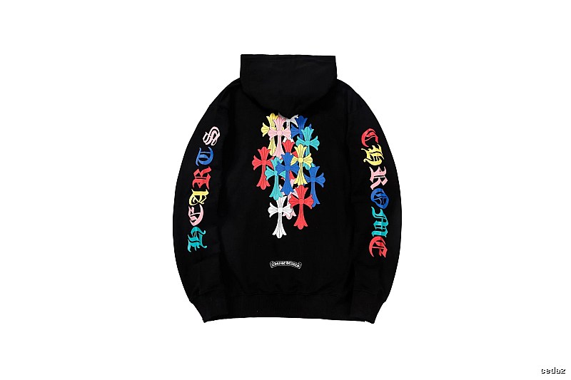 Chrome Hearts Lightweight Cross graphic hoodie Black Blue Cross for Trend Styling