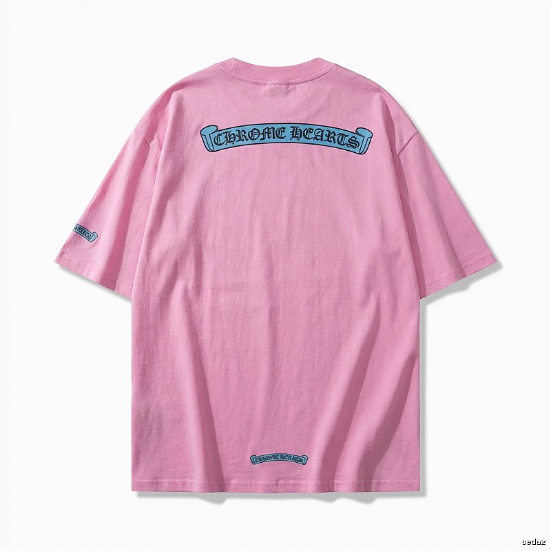 Chrome Hearts Pink Trendy Style T-shirt
