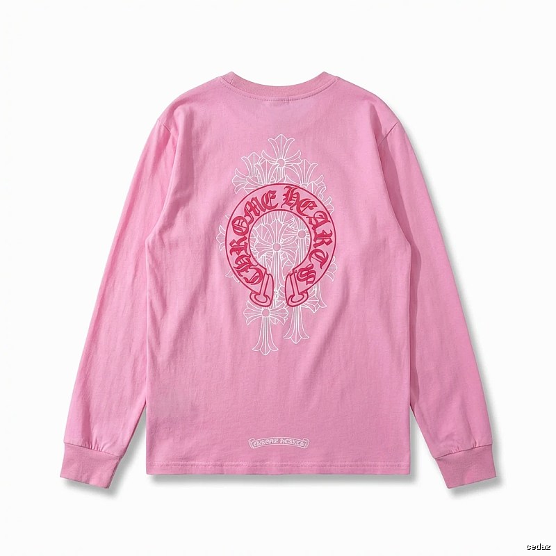 Chrome Hearts Printed Fashionable Pink Long-sleeved Shirt