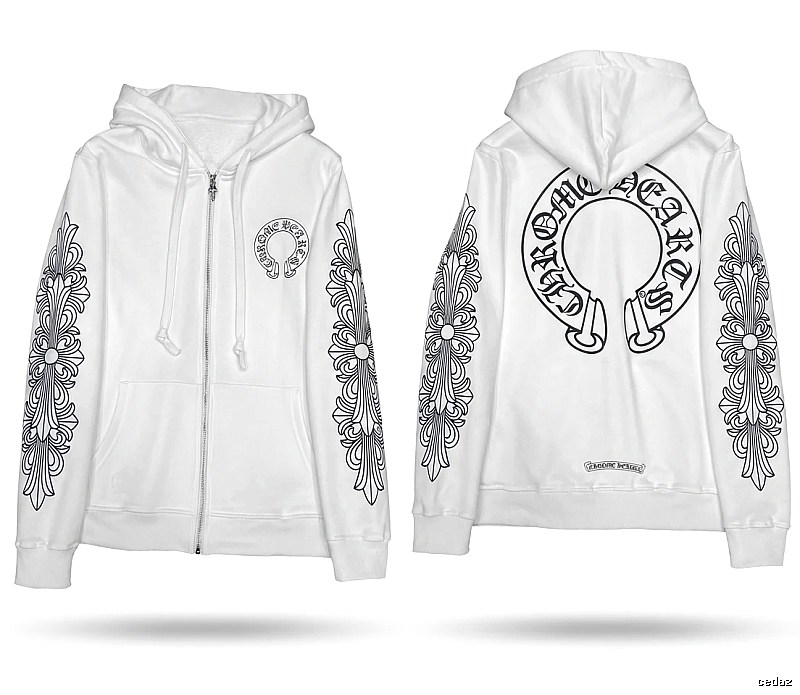 Chrome Hearts Printed Trendy and Cool Style White Hoodie