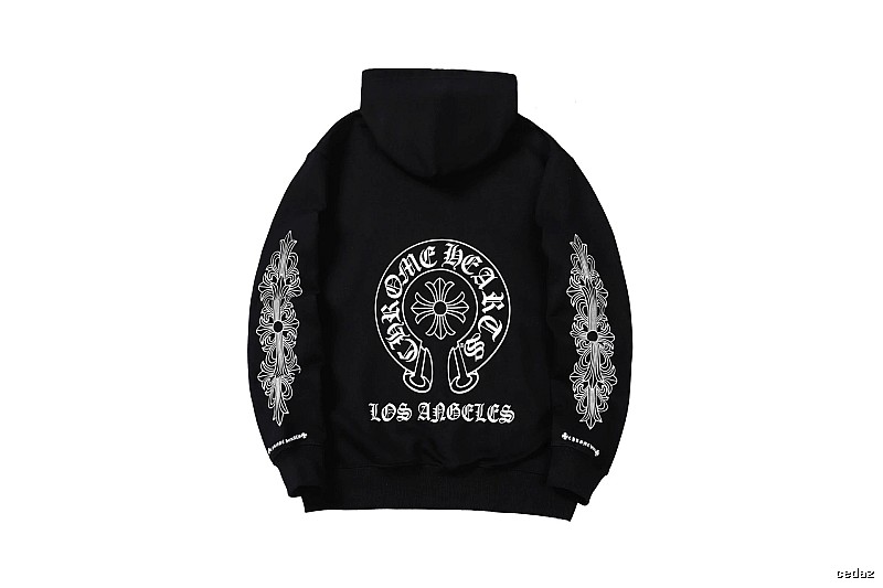 Chrome Hearts Travel Cross graphic hoodie Black Blue Cross with Modern Look
