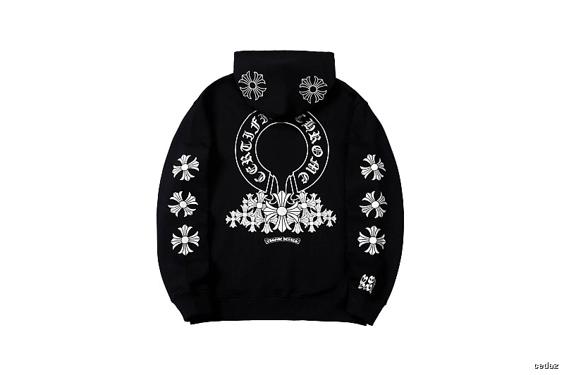 Chrome Hearts Urban Cross graphic hoodie Black Blue Cross with Statement Pattern