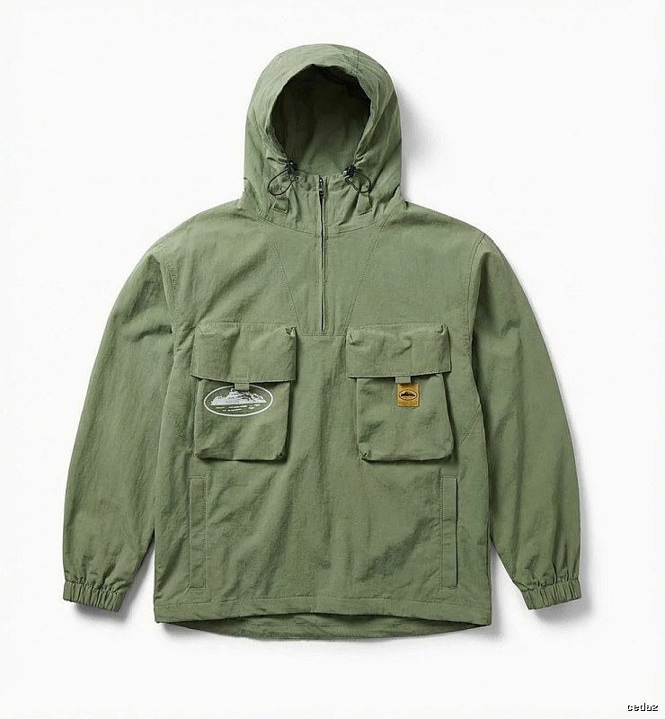 Corteiz military - style olive - green workwear jacket