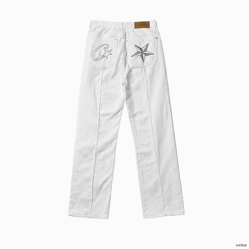 Corteiz Retro Style White Jeans